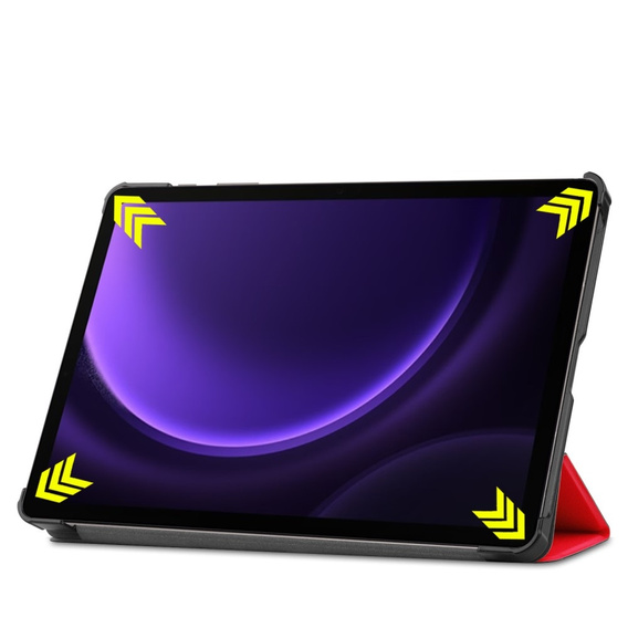 Etui do Samsung Galaxy Tab S10 Lite / S10 FE / S9 FE, Tri-fold, z miejscem na rysik, czerwone
