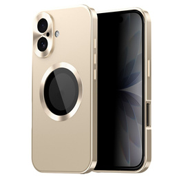 Etui do iPhone 17, ze szkłem prywatyzującym, do MagSafe – złote