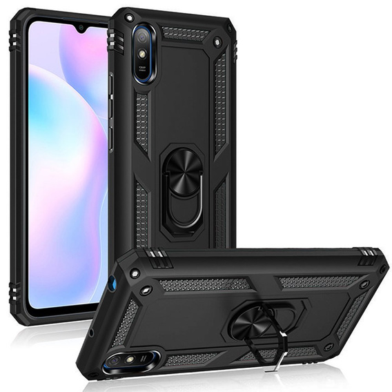 Etui pancerne do Xiaomi Redmi 9A, Nox Case Ring, czarne