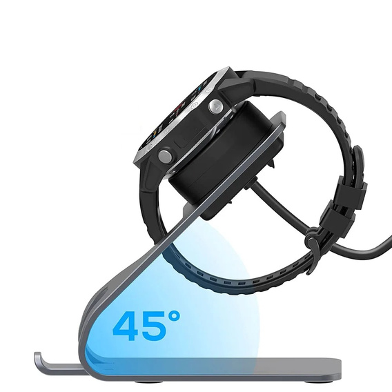 Aluminiowa Stacja Dokująca z kablem USB do zegarków Garmin, Szara