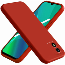 Etui do Vivo Y01, silikonowe z ochroną aparatu, czerwone