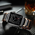 Bransoleta do Apple Watch 1/2/3/4/5/6/7/8/9/10/11/SE Ultra 1/2/3 42/44/45/46/49mm, Czarna / Różowe złoto