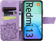 Etui z klapką do Xiaomi Redmi 13, Butterfly, fioletowe