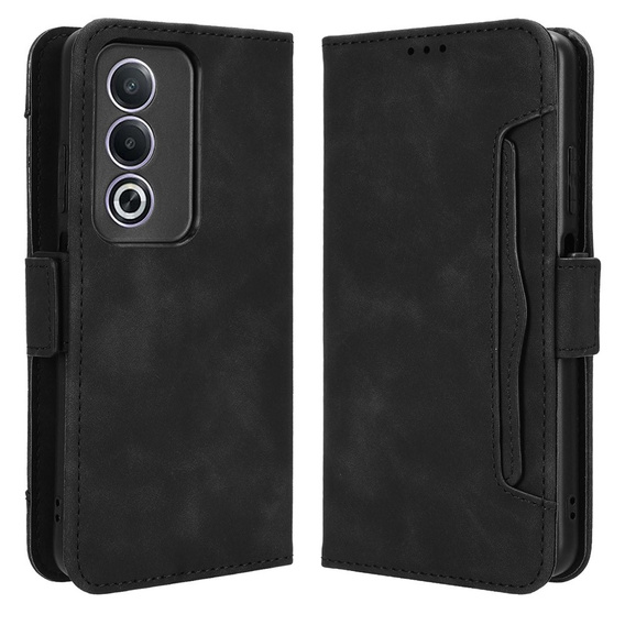 Etui z klapką do Oppo A80, Card Slot, czarne