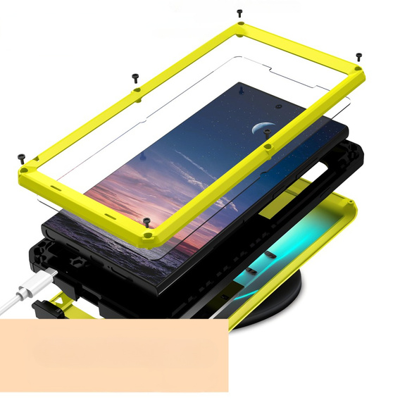 Etui pancerne do Samsung Galaxy S25 Ultra, R-JUST, żółte