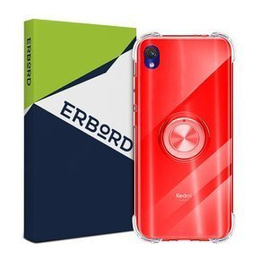 Etui do Xiaomi Redmi 7A, silikonowe z ringiem Airbag Ring, czerwone