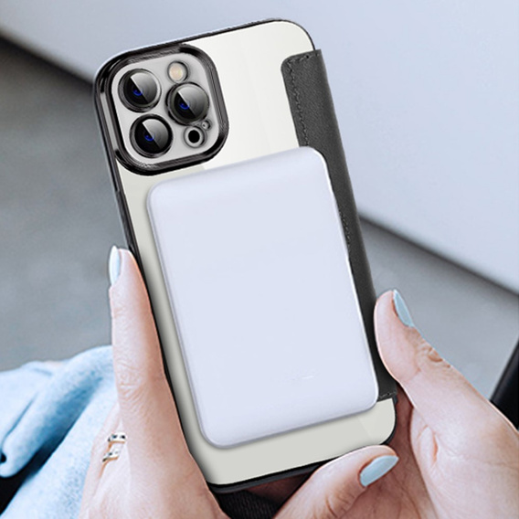 Etui z klapką do iPhone 12 Pro, RFID Wallet MagSafe z ochroną aparatu, czarne
