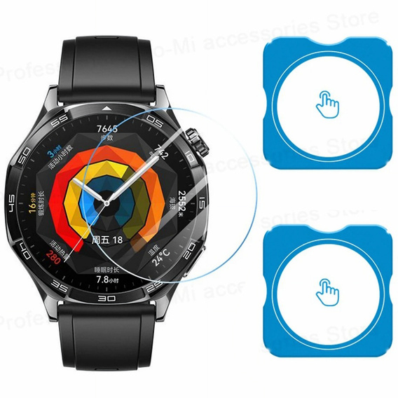 2x Szkło Hartowane ERBORD do Huawei Watch GT 5 46mm, z ramką do montażu