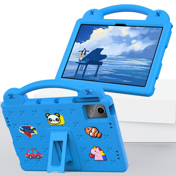 Etui do Lenovo Tab M11 / Huawei MatePad SE 11", Cute Patterns, z podstawką, niebieskie
