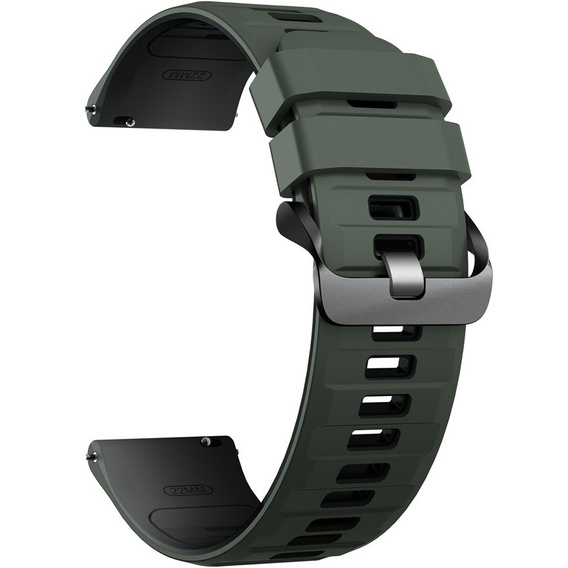 Pasek Silikonowy Uniwersalny 22mm, Zielony / Szary