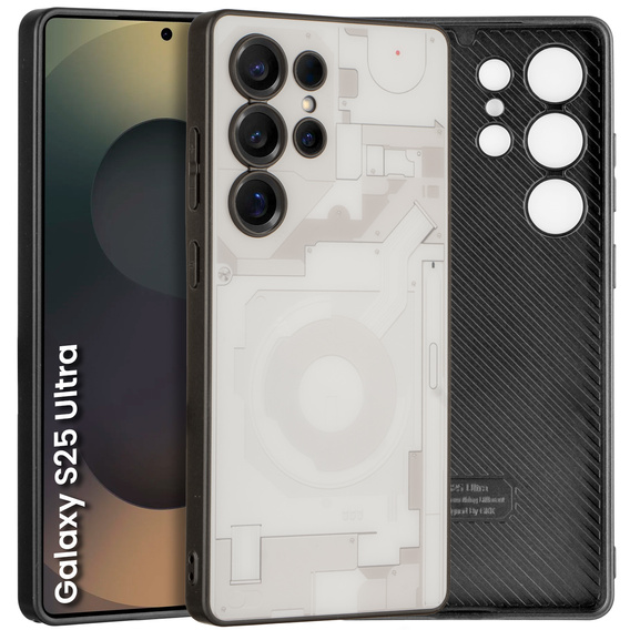 Etui do Samsung Galaxy S25 Ultra, Matte Case z wzorem wnętrza telefonu, białe
