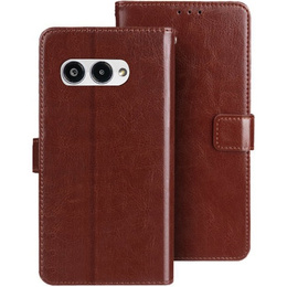 Etui z klapką do T Phone 3 5G, Crazy Horse Wallet, brązowe