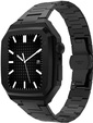 Bransoleta Stalowa z Etui do Apple Watch 4/5/6/SE 44mm, Czarna