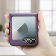 Etui do Samsung Galaxy Z Flip7, CASEME Litchi Leather, fioletowe