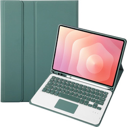 Etui z klawiaturą Bluetooth i touchpadem do Samsung Galaxy Tab S11 – zielone