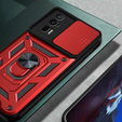 Etui pancerne do Xiaomi Poco F5 Pro, CamShield Slide, czerwone