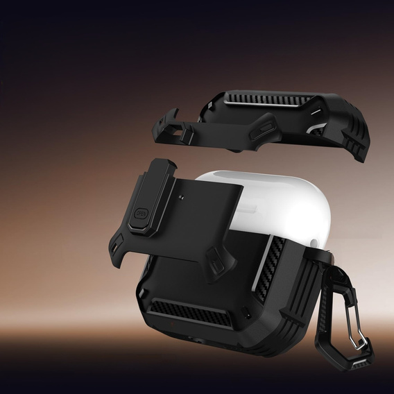 Etui ochronne do AirPods Pro 3, karabińczykiem, czarne