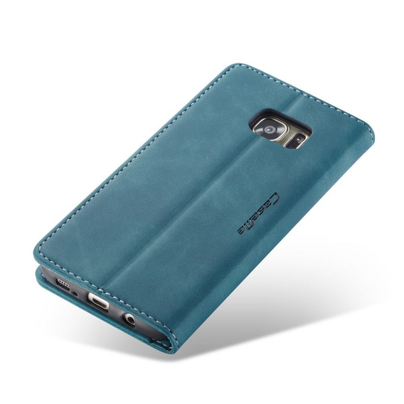 Etui CASEME do Samsung Galaxy S7 Edge, Leather Wallet Case, niebieskie