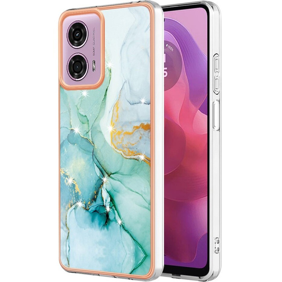 Etui ochronne do Motorola Moto G24 / G24 Power / G04, Marble Slim Case, zielone