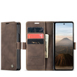 Etui CASEME do Samsung Galaxy Z Fold7 5G, Leather Wallet Case, ciemnobrązowe