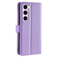 Etui z klapką do Samsung Galaxy S23, Wallet Zipper Pocket, fioletowe