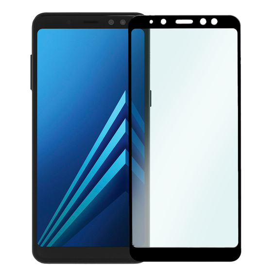 Szkło Hartowane do Samsung Galaxy A8 Plus 2018, z czarną ramką