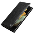 Etui z klapką do Samsung Galaxy S23 Ultra, QIALINO Leather Wallet, czarne