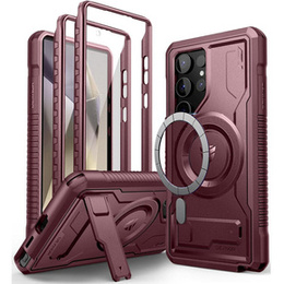 Etui pancerne do Samsung Galaxy S24 Ultra, Dexnor Full Body MagSafe,  czerwone