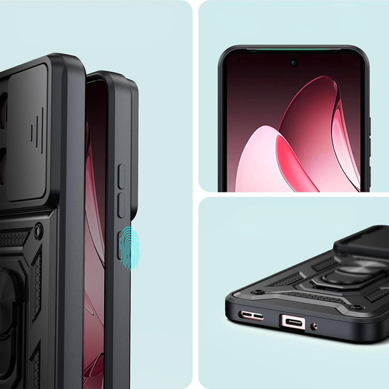 Etui pancerne do Oppo Reno 13 Pro, CamShield Slide, czarne