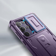 Etui pancerne do Samsung Galaxy S24 Ultra, Dexnor Full Body (Two Frames), fioletowe