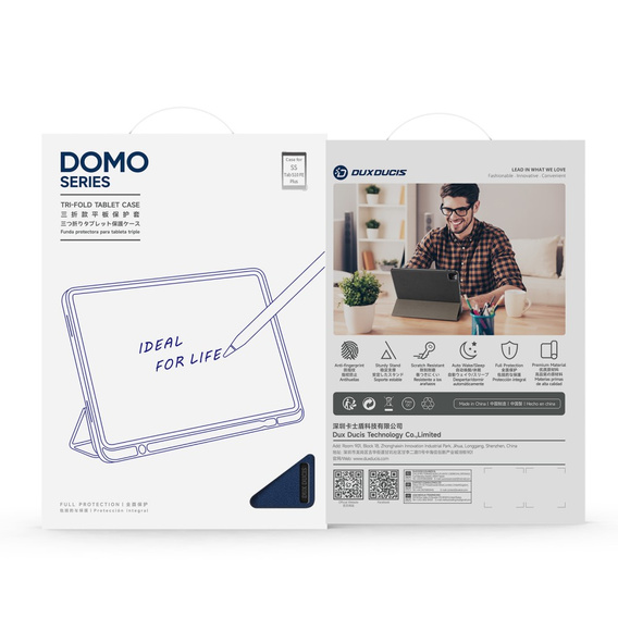Etui Dux Ducis Domo Series do Samsung Galaxy Tab S10 FE+ Plus – granatowe