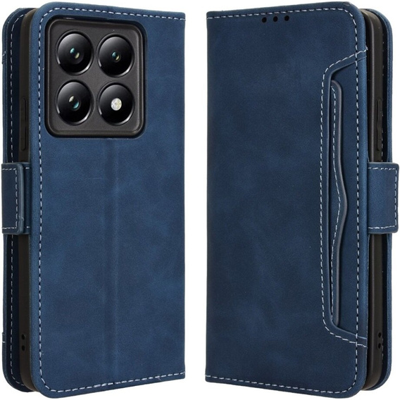 Etui z klapką do Xiaomi 14T Pro, Card Slot, granatowe