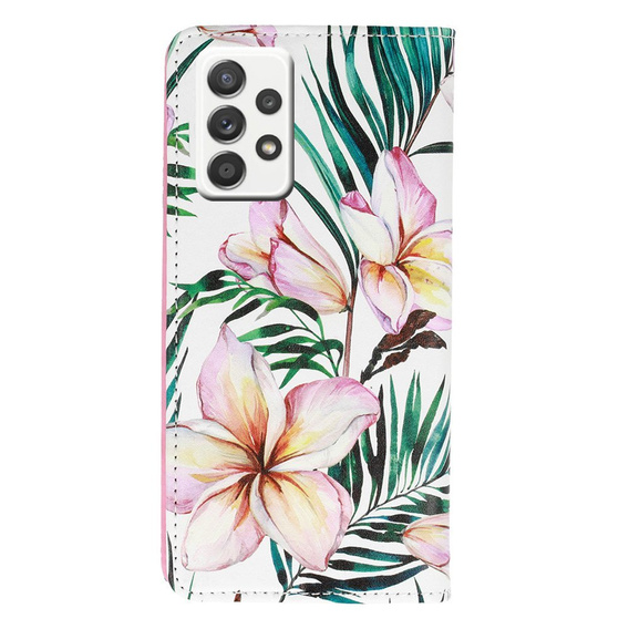 Etui Wallet do Samsung Galaxy A72 5G / A72 LTE, Leaves
