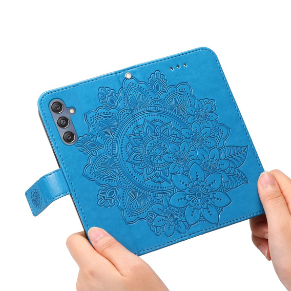 Etui z klapką do Samsung Galaxy M34 5G, Mandala, niebieskie