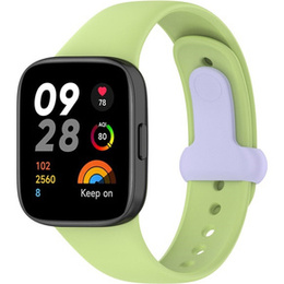 Pasek Silikonowy do Xiaomi Redmi Watch 3, Zielony / Fioletowy