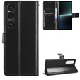 Etui z klapką do Sony Xperia 1 V, Crazy Horse Wallet, czarne