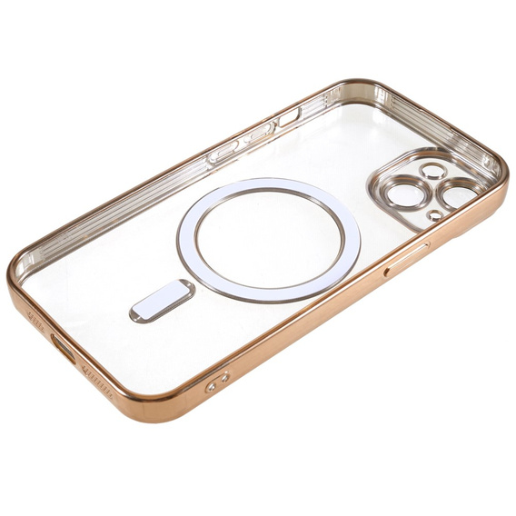 Zestaw Etui do iPhone 14, MagSafe Hybrid, złote + Szkło