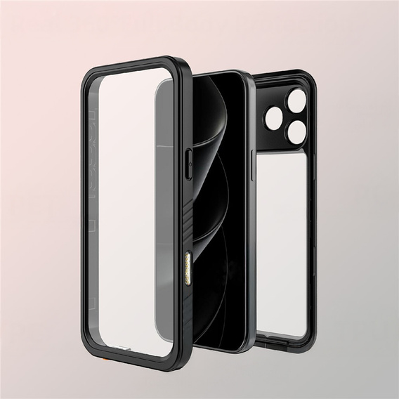 Etui Wodoodporne IP68 do iPhone 17 Pro, Redpepper, czarne