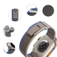 Pasek Nylonowy do Apple Watch 1/2/3/4/5/6/7/8/9/10/11/SE Ultra 1/2/3 42/44/45/46/49mm, Szary/Niebieski