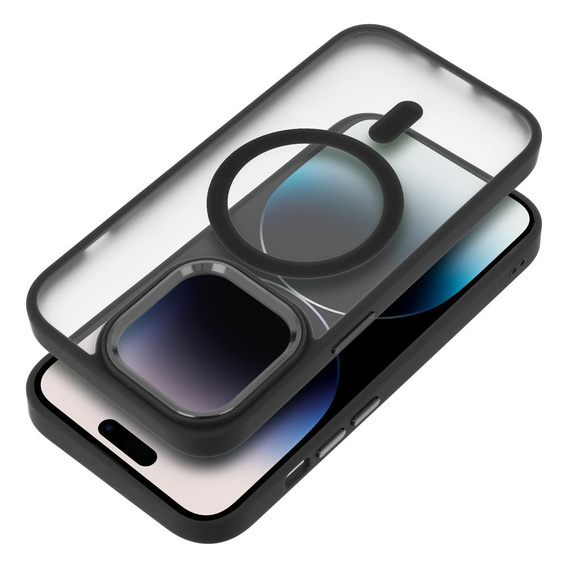 Etui do iPhone 16 Pro, do MagSafe, ERBORD Matt Case, przezroczyste / czarne + Szkło na ekran