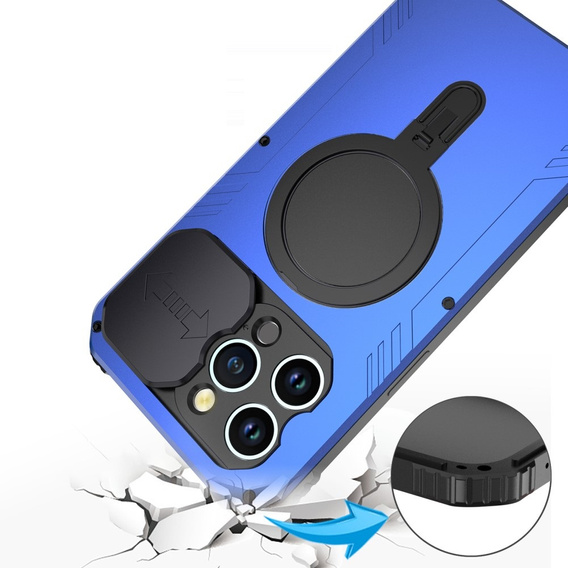 Etui do iPhone 15 Pro, DefenderMag, niebieskie