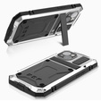 Etui do iPhone 15, R-JUST, pancerne, srebrne / czarne