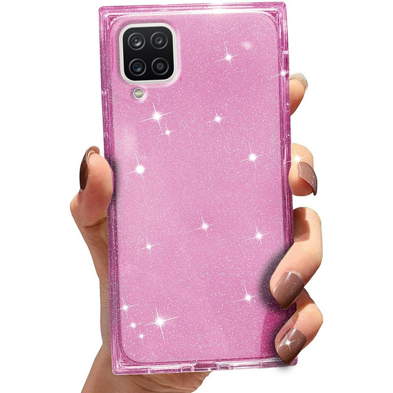 Etui Square Glitter do Samsung Galaxy A12 / M12 / A12 2021, Rose Gold