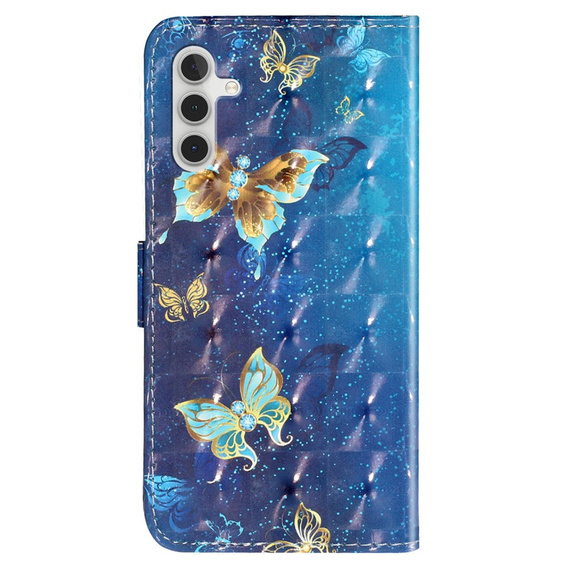 Etui z klapką do Samsung Galaxy A35 5G, Wallet, Butterflies niebieskie