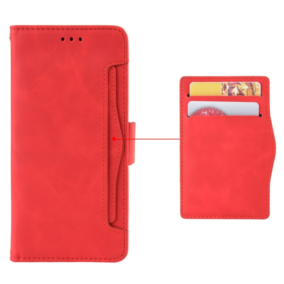 Etui z klapką do Infinix Zero 30 5G, Card Slot, czerwone