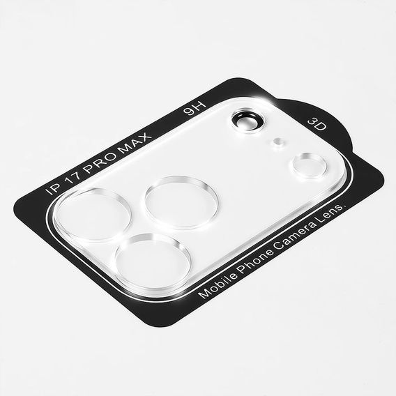 2x Szkło hartowane ERBORD na wyspę aparatów do iPhone 17 Pro, przezroczyste