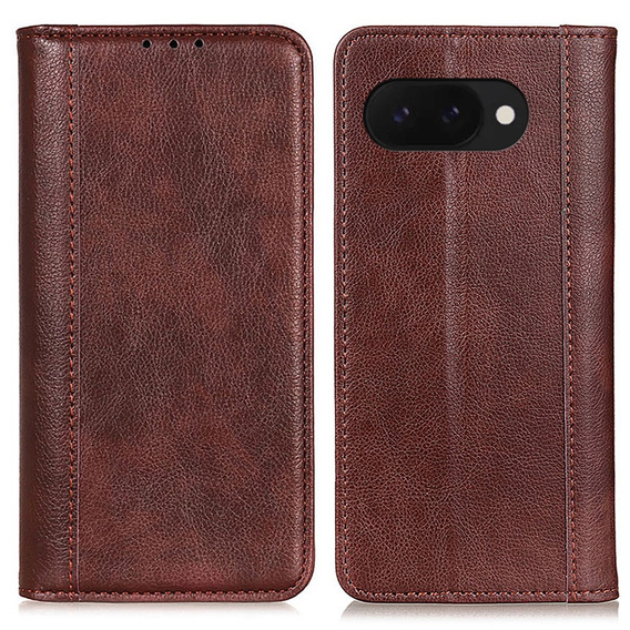 Etui z klapką do Google Pixel 9A, Split Leather, brązowe