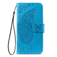 Etui z klapką do Honor Magic 8 Lite, Butterfly, niebieskie