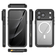Etui Wodoodporne IP68 do iPhone 17 Pro Max, Redpepper, do MagSafe, przezroczyste z czarną ramką