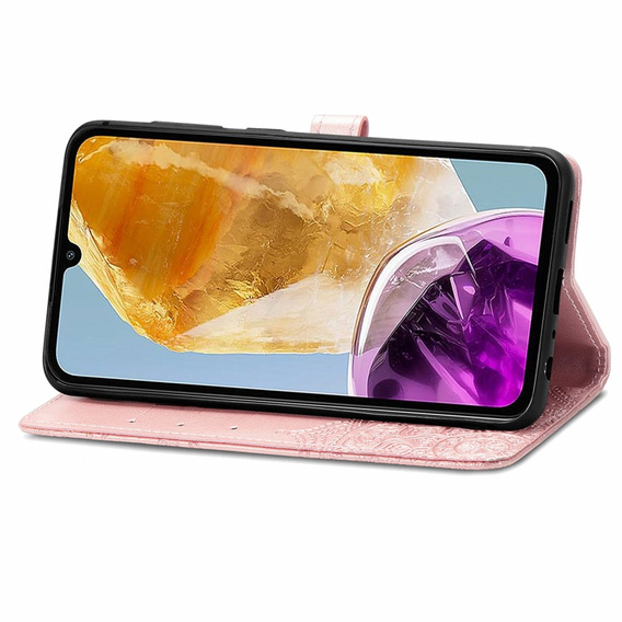 Etui z klapką do Samsung Galaxy M15 5G, Mandala, różowe
